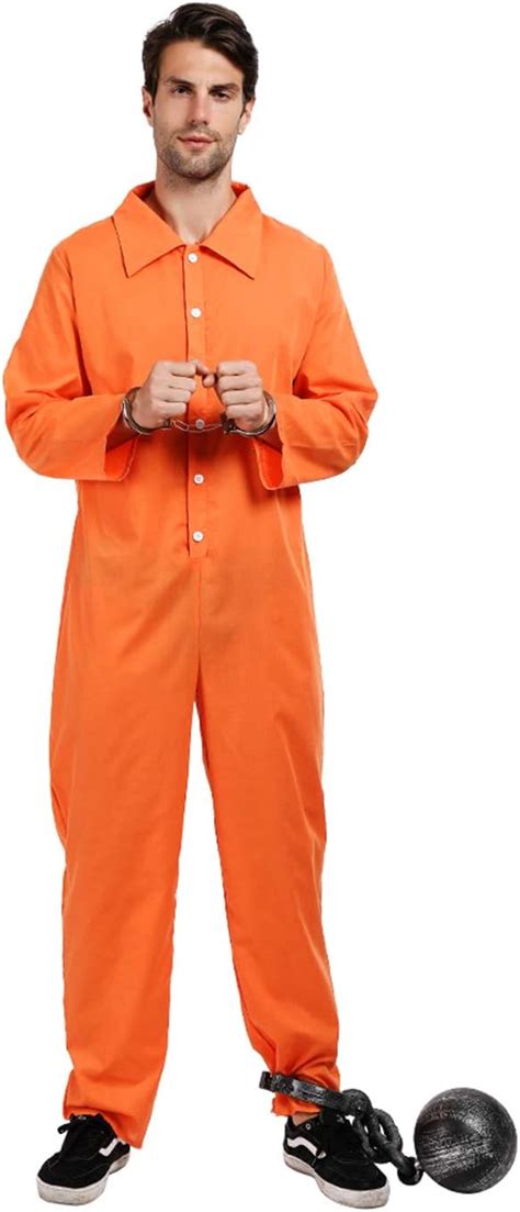 Eraspooky Men Prisoner Costume Convict Robber Fancy Dress Halloween