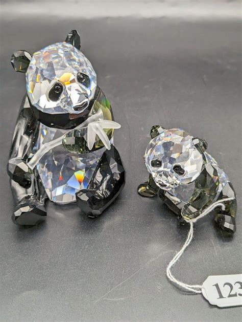 Endangered Wildlife Swarovski Crystal Panda Figurines European Glass