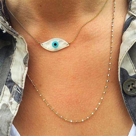 Greek Evil Eye Necklace Protection Necklace Gold Evil Eye Etsy