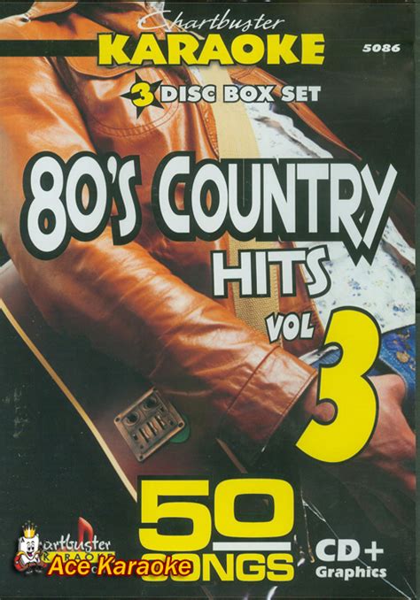 chartbuster karaoke cdg 3 disc pack cb5086 80 s country hits vol 3