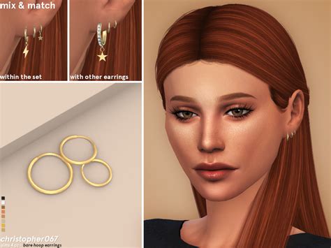 The Sims Resource Bare Hoop Earrings Christopher067