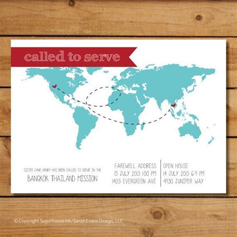 Lds Mission Announcement Called To Serve World Map Custom Etsy In