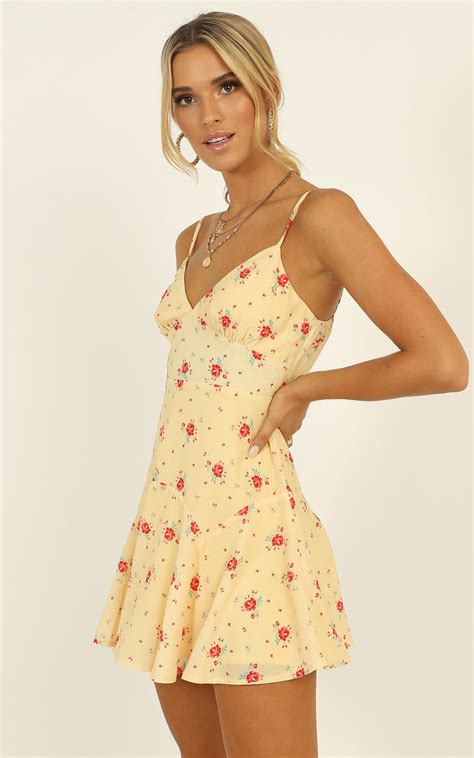 Hot Girl Summer Dress In Yellow Floral Showpo Usa