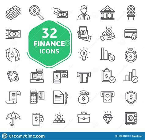 Set Of Business And Finance Icons Stock Vector Illustration Of