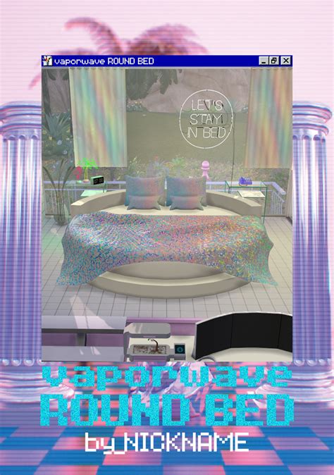 Sierra The Simmers Cc Finds — Nickname Vaporwave Round Bed