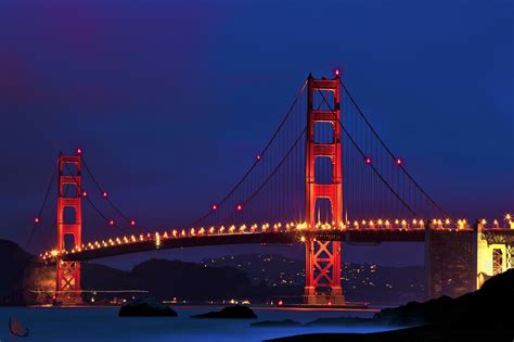 Golden Bridge At Night San Francisco Favorite Places Places Ive