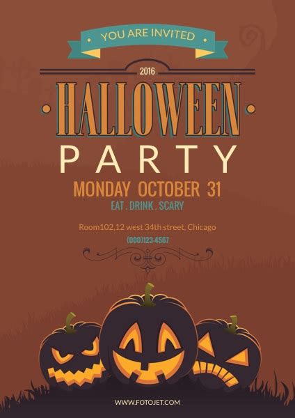 Halloween Party Poster Template Template Fotojet