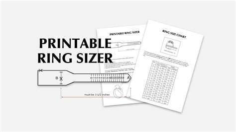 Printable Ring Size Chart Find Your Ring Size Instant Etsy