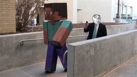 Real Life Minecraft Steve Goes To School Youtube