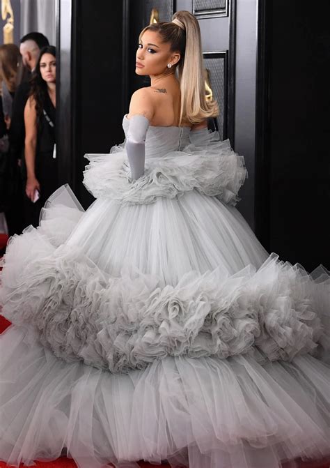 Grammys Red Carpet See Celeb Dresses Gowns Fashion Ariana