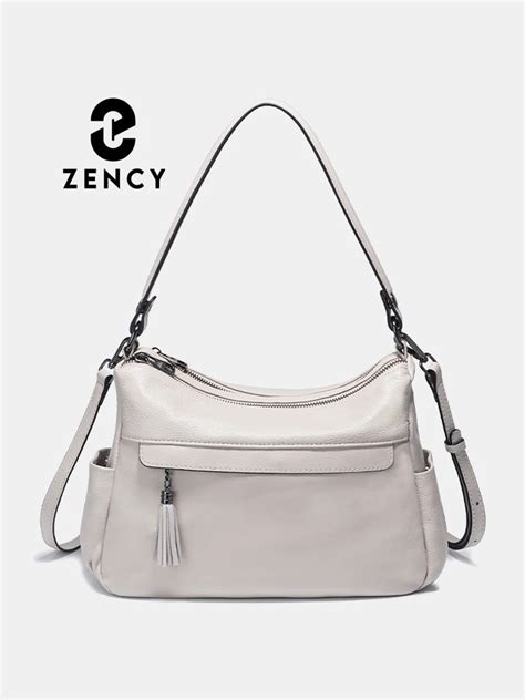 Zency Beige Bag 100 Genuine Leather Soft Hobo Shoulder Bag Womens