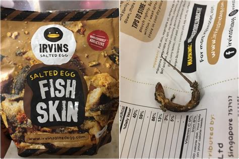 Salted egg fish skin crisps ($8.80). Irvins Salted Egg apologises for dead lizard found in fish ...