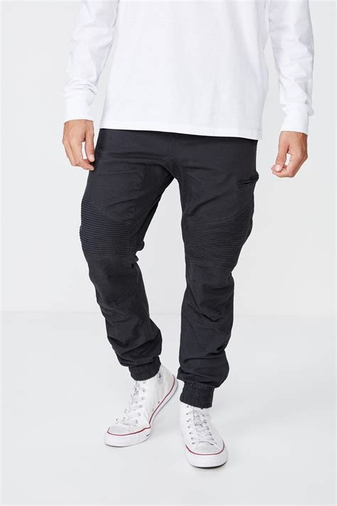 Urban Jogger Jet Black Cotton On Pants And Chinos