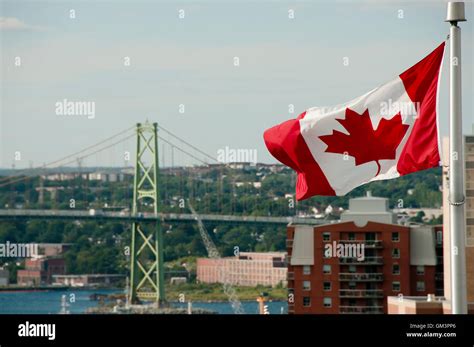 Canadian Flag Halifax Nova Scotia Stock Photo Alamy