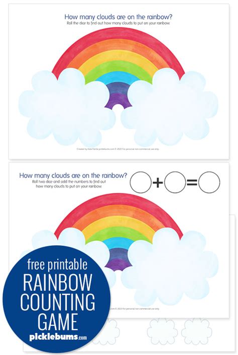 Printable Rainbow Counting Game Picklebums