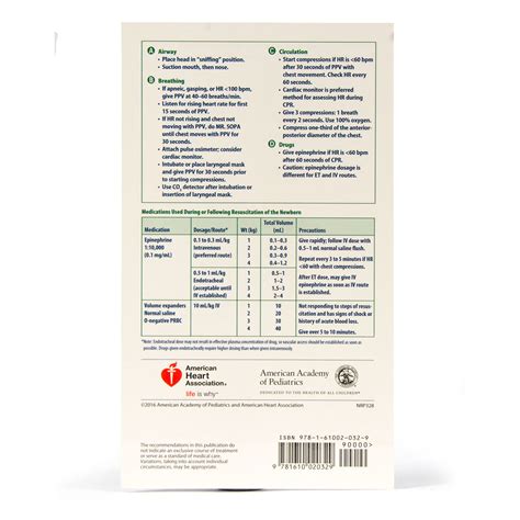 Neonatal Resuscitation Program Pocket Card Aed Superstore Nrp328