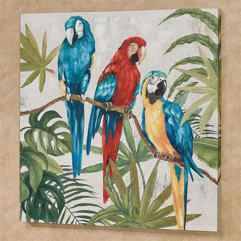 Wall Design Parrot Painting Canvas Wall Art Tropical Canvas