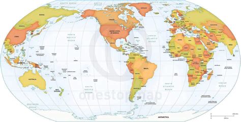 Vector Map World Political Robinson America One Stop Map