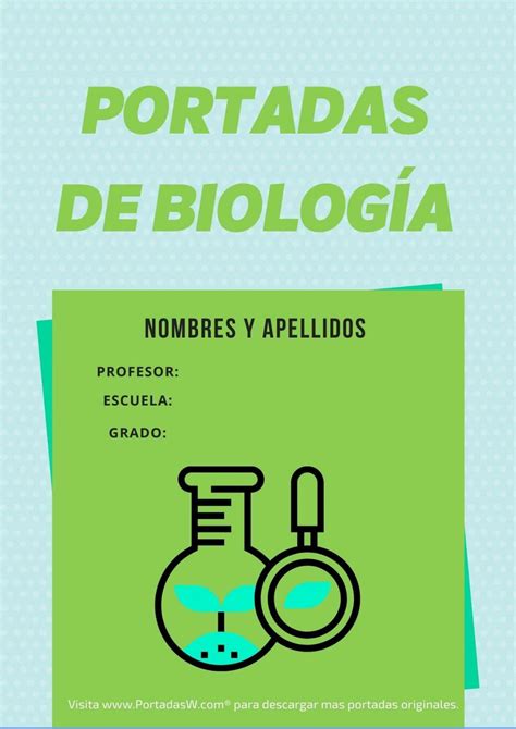 Portada De Biología Creativa Para Cuadernos En Word