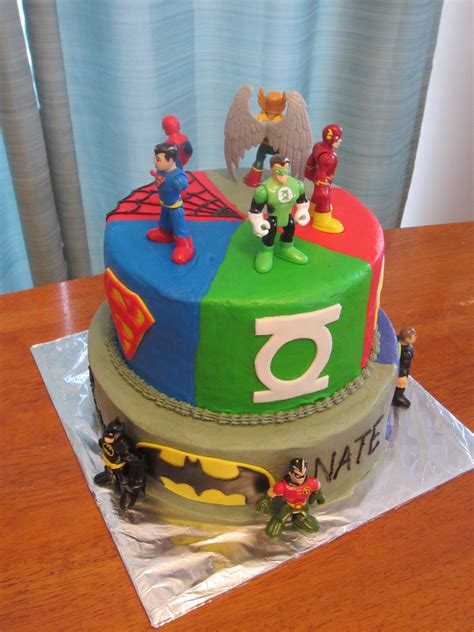 Superhero Cake Batman Superman Green Lantern Joker Hawkman Flash