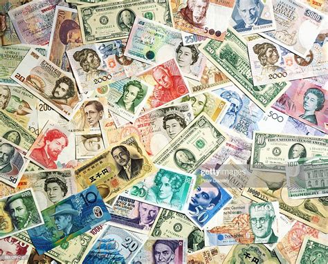 International Currencies Various Banknotes Full Frame High Res Stock