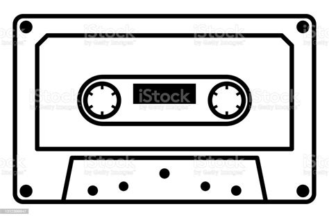 Compact Cassette Tape Isolated Vector Illustration Stock Illustration