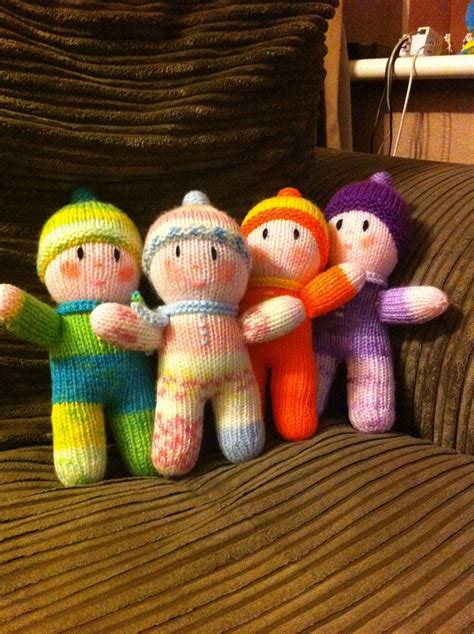 Rainbow Babies Knitted From A Jean Greenhowe Pattern For Charity Knitting Patterns Toys
