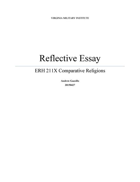 English Self Reflection Paper Example How To Write A Reflection Paper