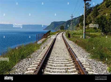 Circum Baikal Railway The Railway Is Laid Along The Shore Of Lake