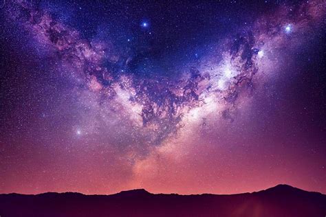 Galaxy Milky Way Starry Night In Space Background 17651462 Stock Photo