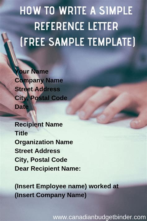 write  simple reference letter sample template