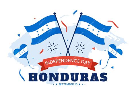 Feliz Día De La Independencia De Honduras Ilustración Vectorial El 15 De Septiembre Con Fondo De