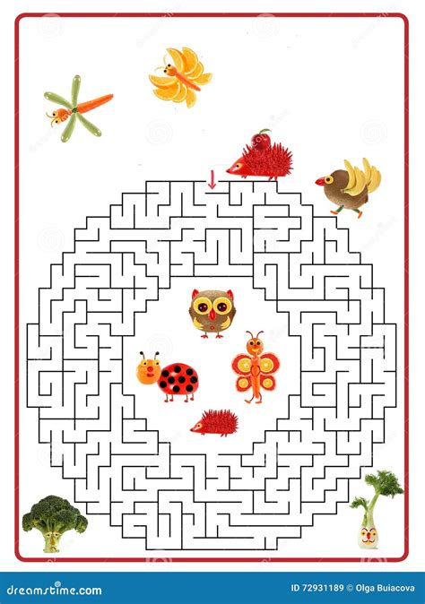 Funny Maze Game For Preschool Children Stock Illustration 7f0