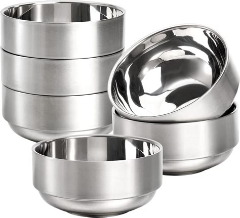Set Of 4 Korean Stainless Steel Rice Bowl With Lid Set