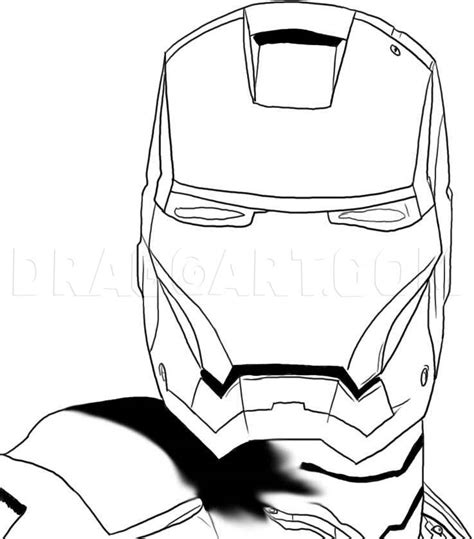 How To Draw Iron Man Mask, Coloring Page, Trace Drawing