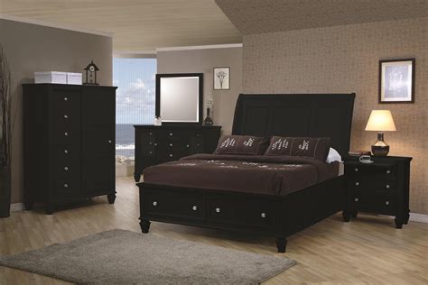 Elegant Black Wood Bedroom Set