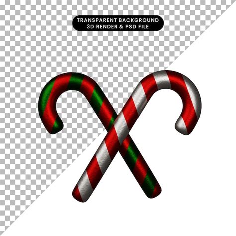 Premium Psd 3d Render Christmas Toy Ornaments Icon Candy Cane