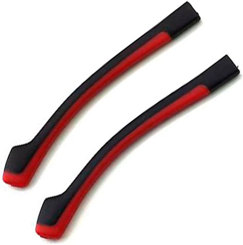 Odl Eyeglass Replacement Temple Tip Sleeves Non Slip Soft Silicone Red And Black 2