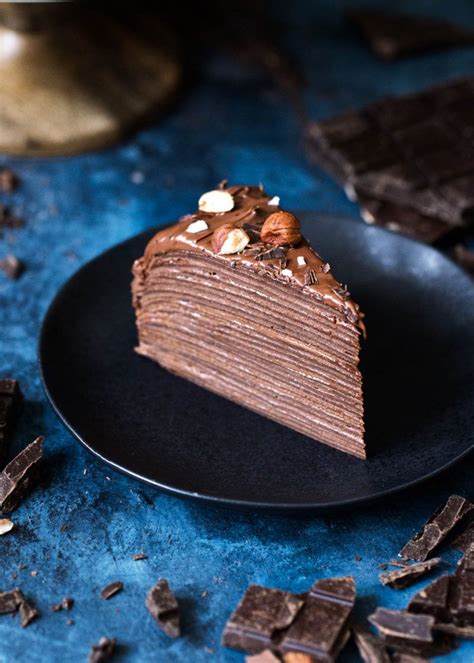 Chocolate Hazelnut Cr Pe Cake Recipe Chocolate Crepes Crepe Cake