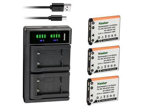 kastar 3 pack battery and ltd2 usb charger compatible with fujifilm np