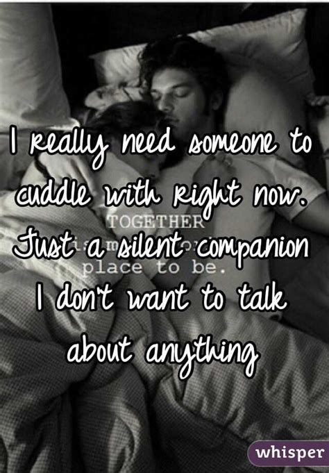 I Really Need Someone To Cuddle With Right Now Just A Silent Companion