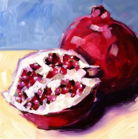 Pomegranate By Sarah Lytle Fruit Painting Still Life Fruit Pomegranate