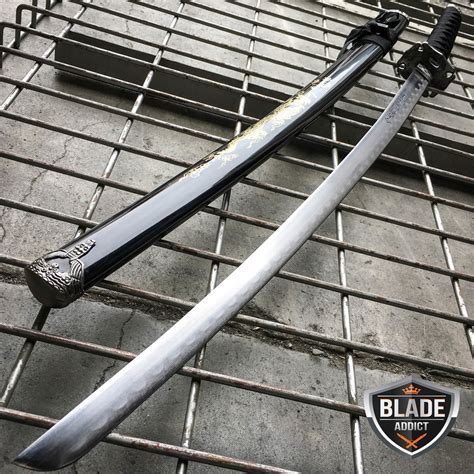 Japanese Samurai Sword Katana High Carbon Steel Ninja Blade Black