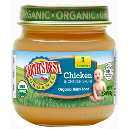 Right age for an infant to start stage 2 foods. Earth's Best Organic Stage 1 Baby food, Chicken & Chicken ...
