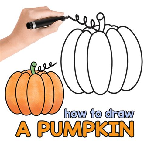 Pumpkin Drawing Easy Cute Easy Drawing Step