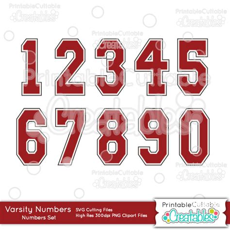 Varsity Numbers Svg