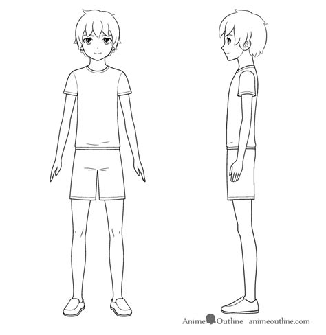 Methods To Draw An Anime Boy Full Physique Step By Step Artshow24