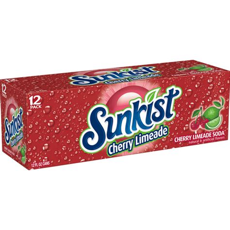 Sunkist Cherry Limeade Soda 12 Cans 12 Fl Oz Can 12 Ea Soft Drinks