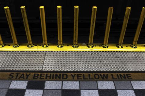Stay Behind The Yellow Line Metro Warning Markings And Yellow Safety