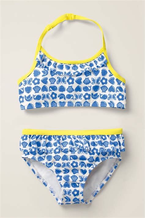 Girls Boden Blue Halter Neck Bikini Set Blue In 2020 Bikinis